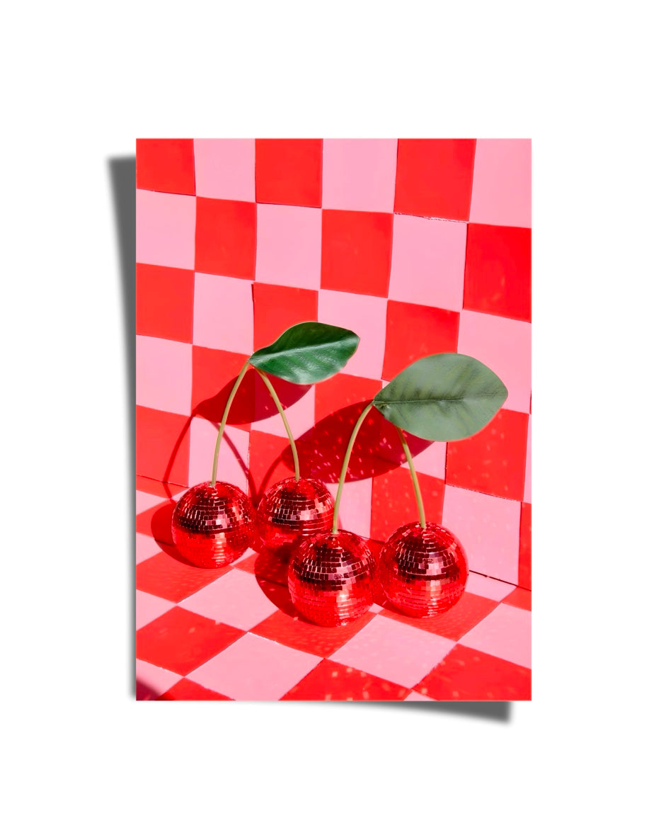 Glowing Cherries Poster