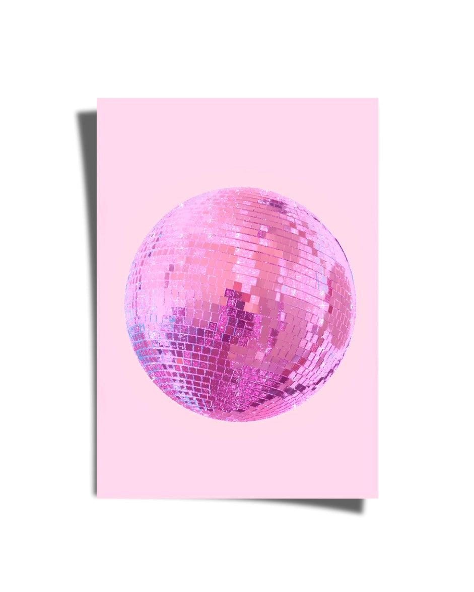 Pink Shiny Mirror Ball Poster