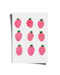 Pink Strawberries Poster