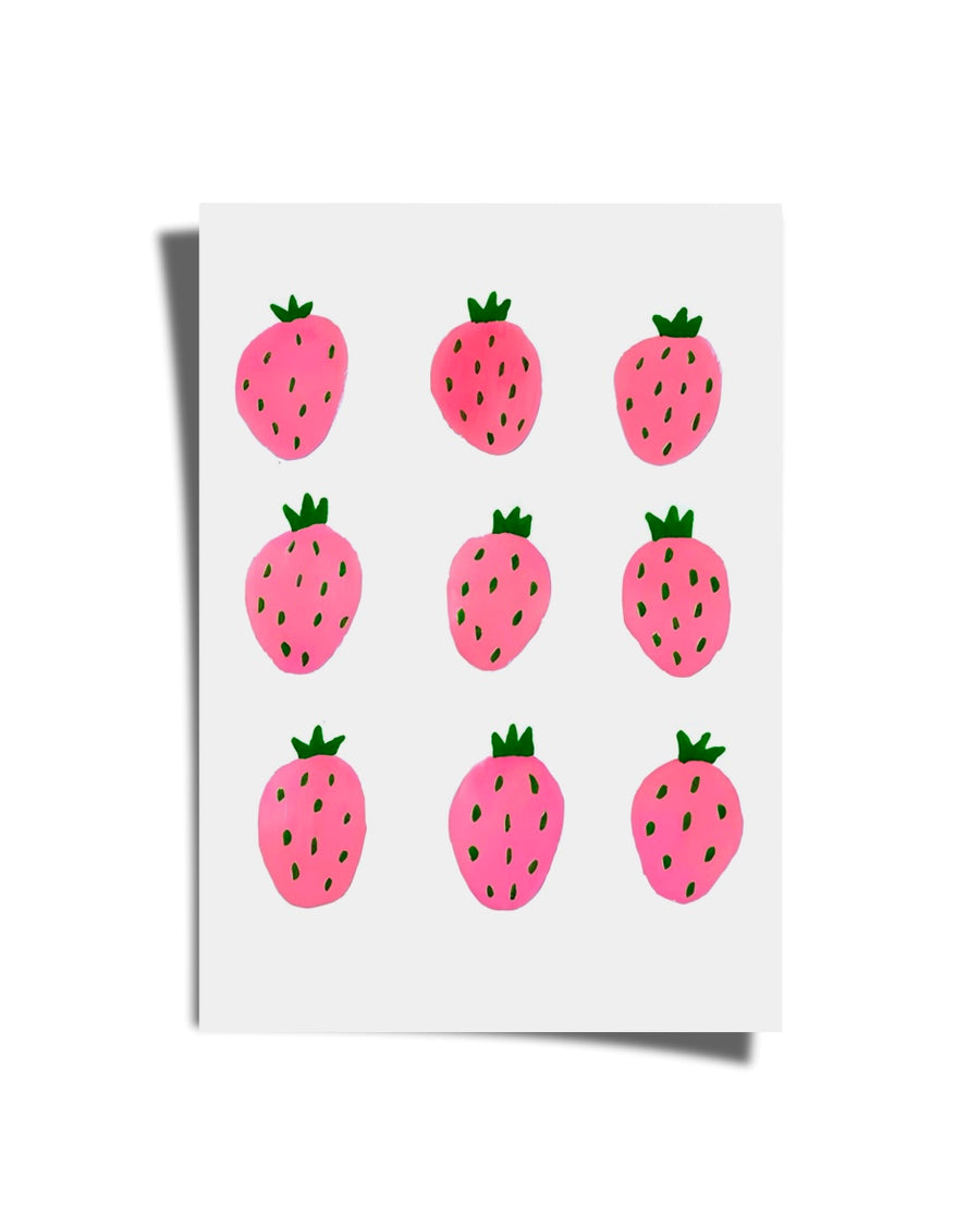 Pink Strawberries Poster