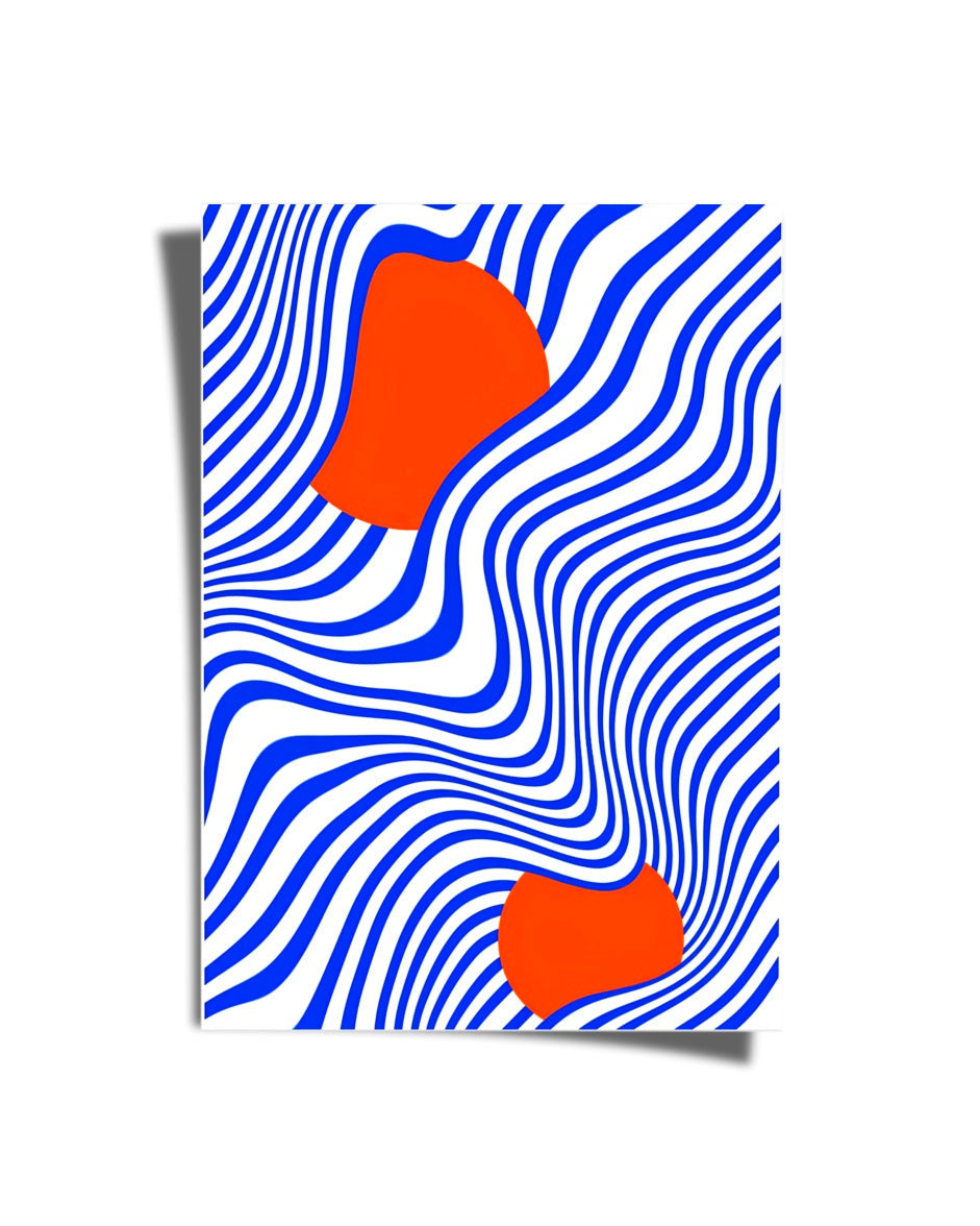 Blue And Red Abstract Poster