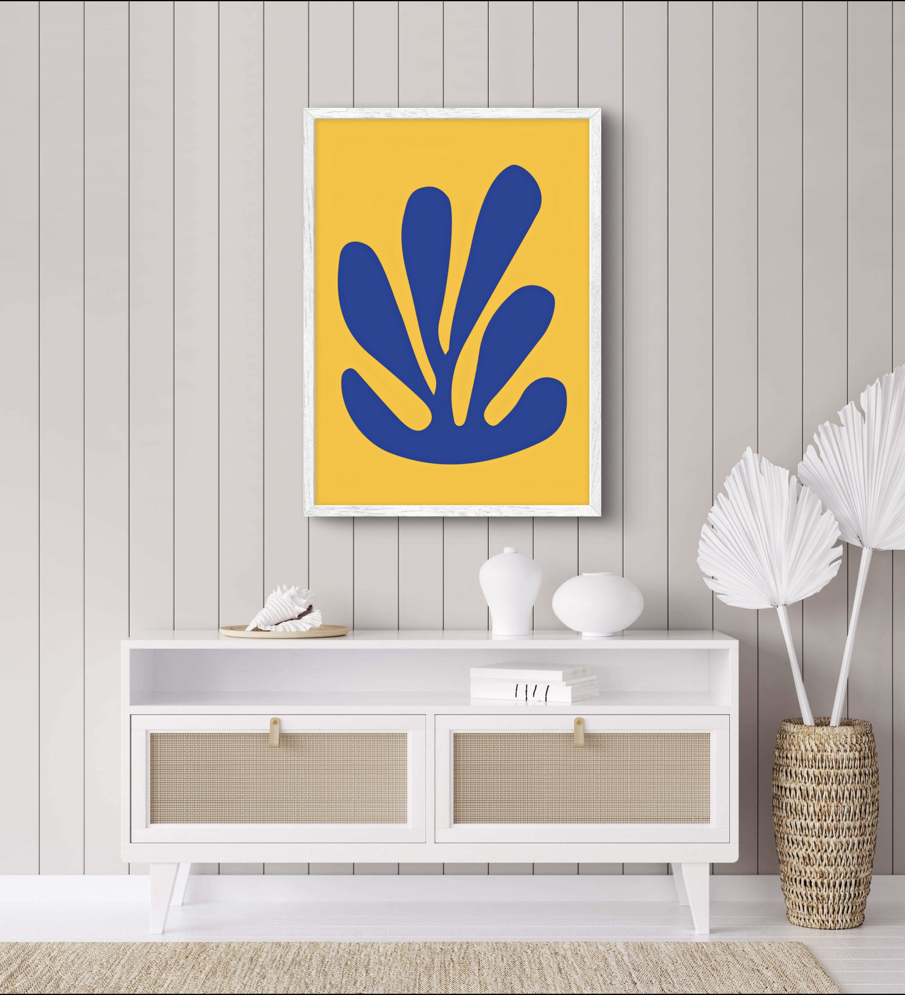 Yellow Blue Abstract Poster
