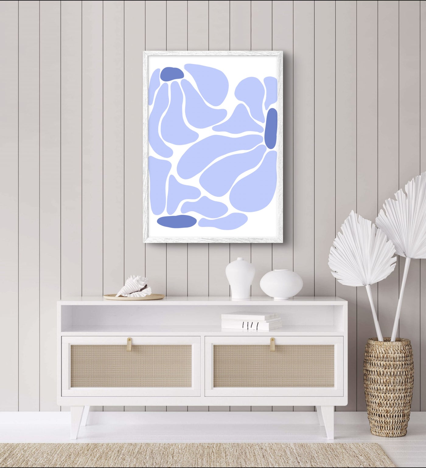 Blue Abstract Flower Poster