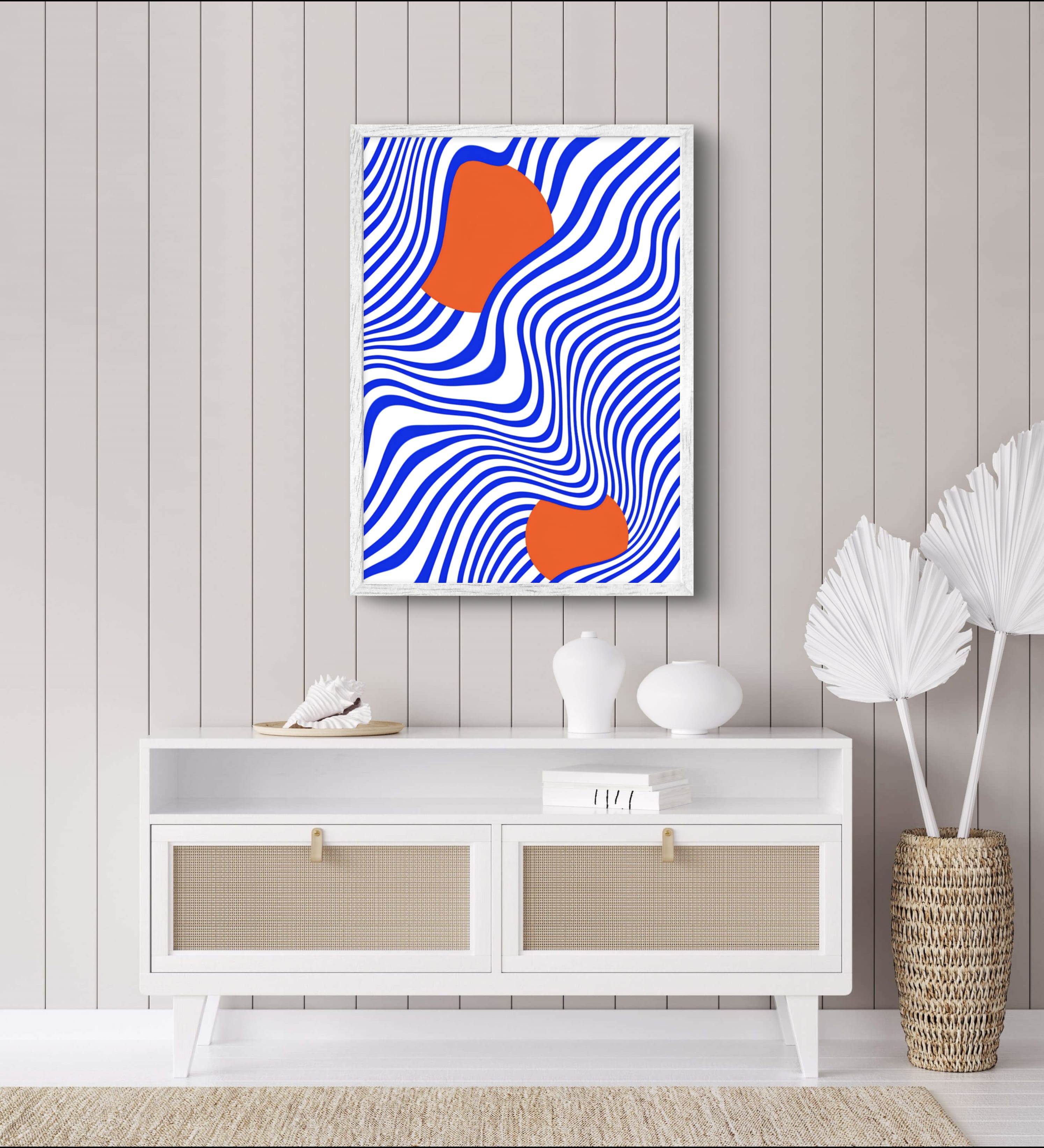 Blue And Red Abstract Poster